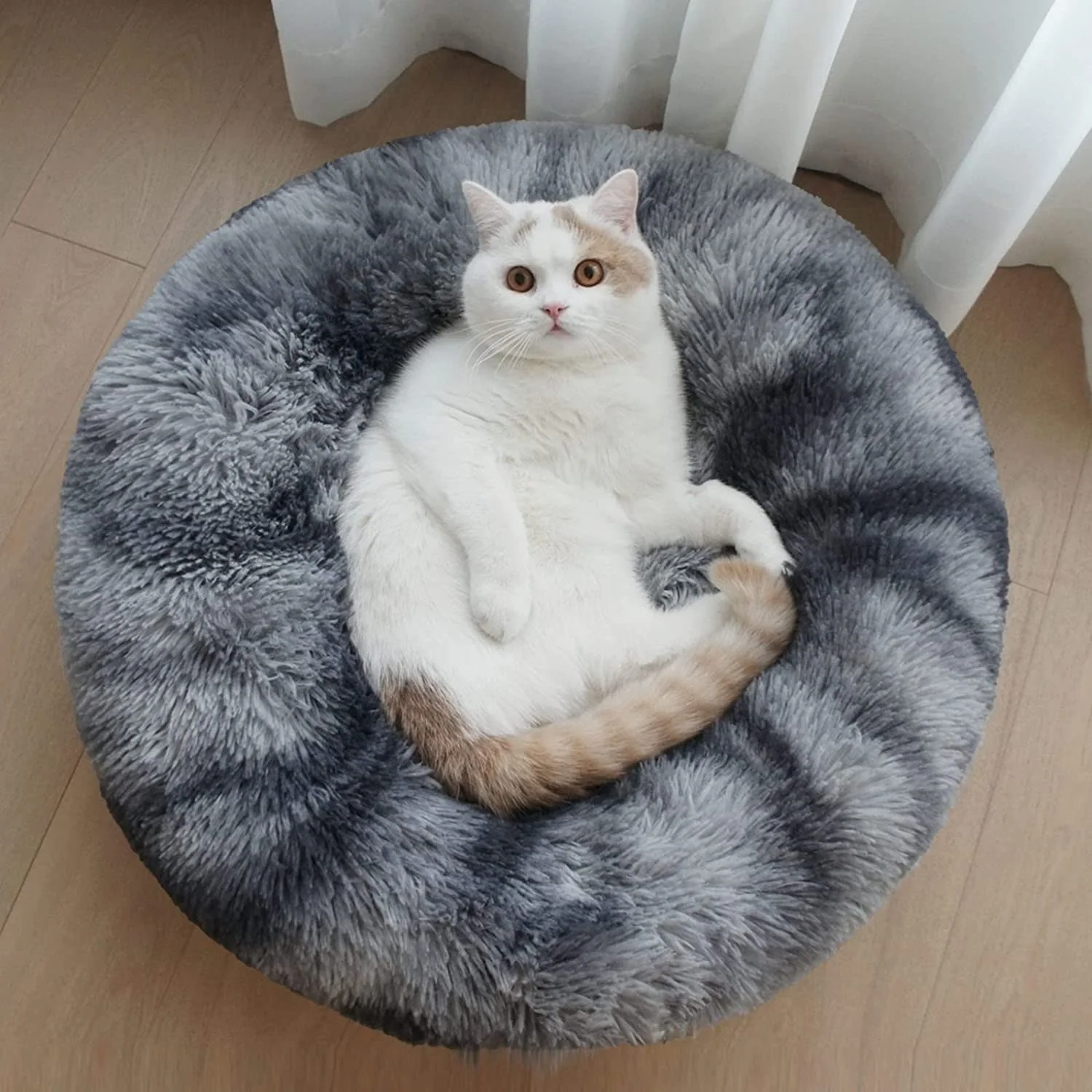 Coloful Donut Round Calming Large Dog Cat Bed — product image 5