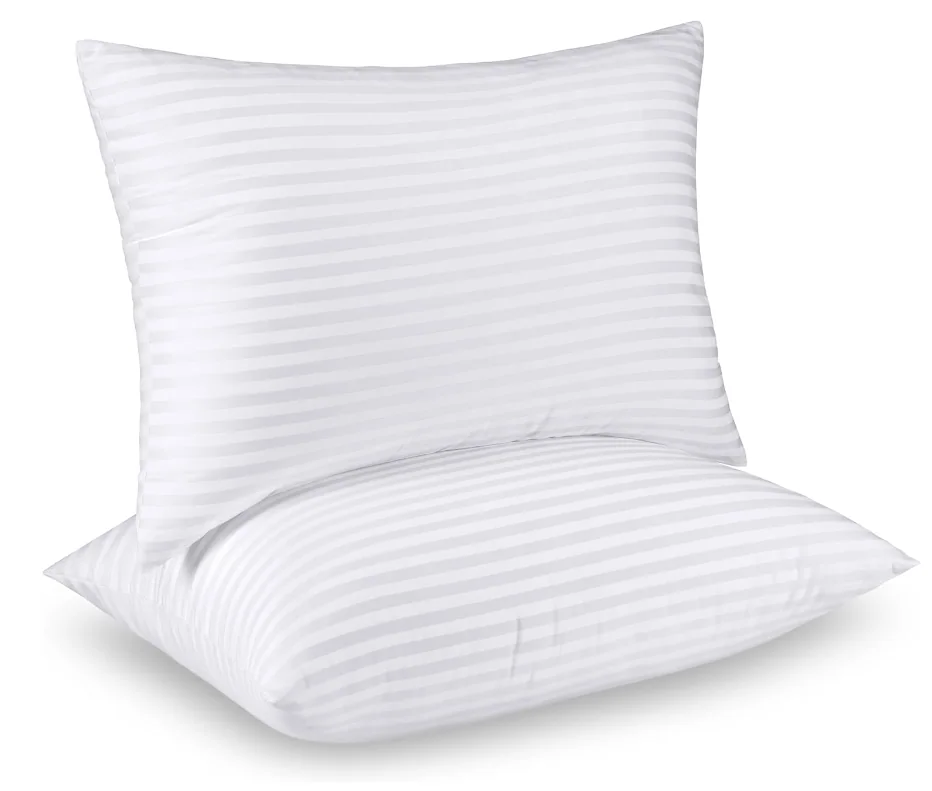 Down Alternative Microfiber Pillow -Hotel Quality Set of 2 - Filled for Back, Stomach, Side Sleepers, Breathable & Skin-Friendly — product image 1
