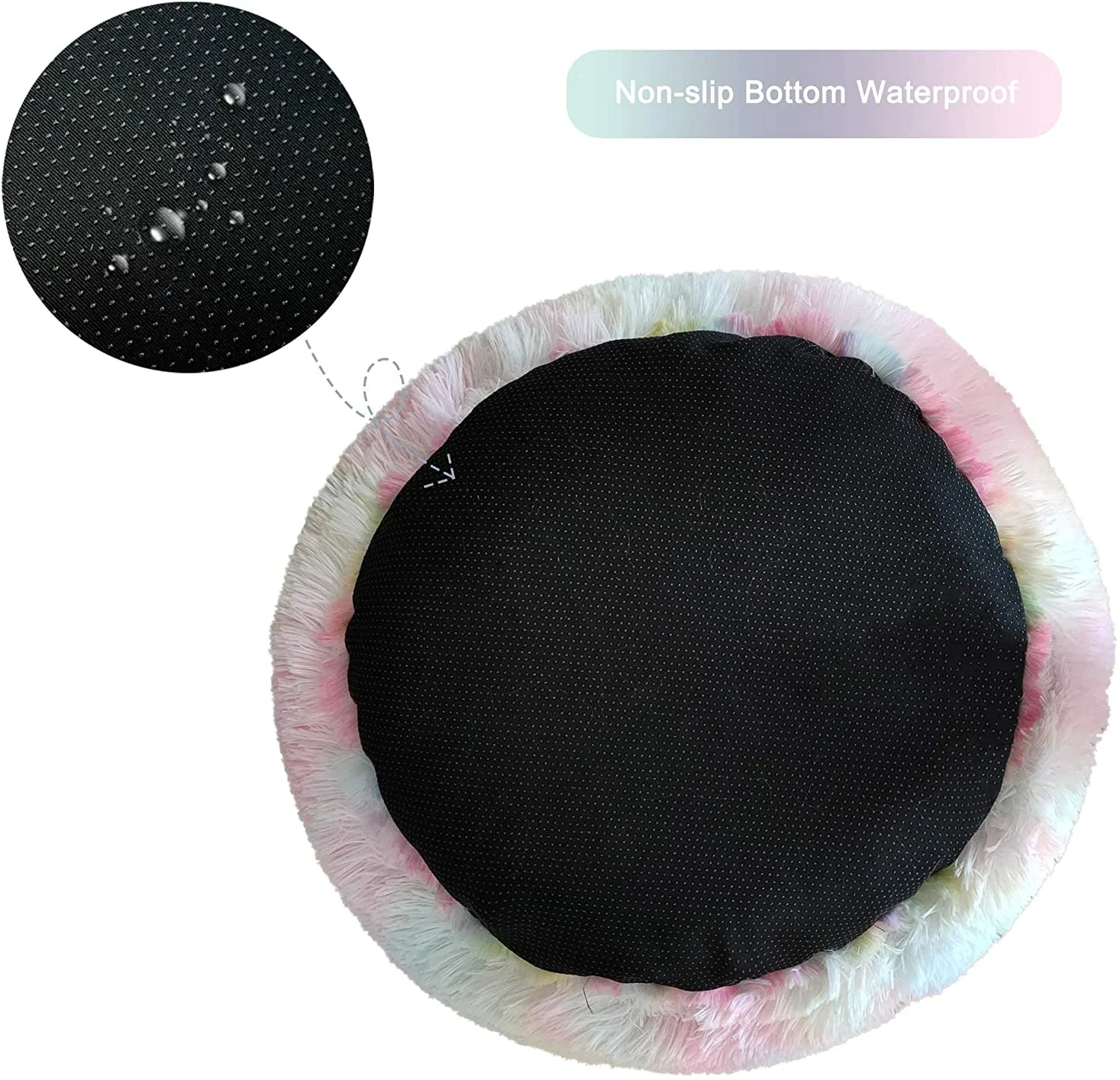 Coloful Donut Round Calming Large Dog Cat Bed — product image 3