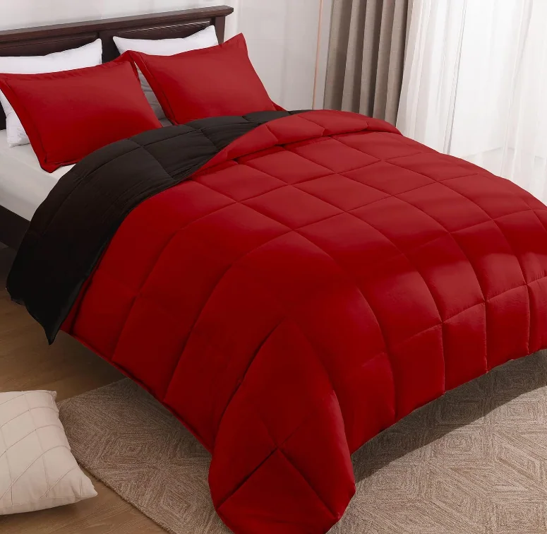 Fluffy Comforter Queen Set for All Seasons - Reversible White Queen Comforter Set — product image 4