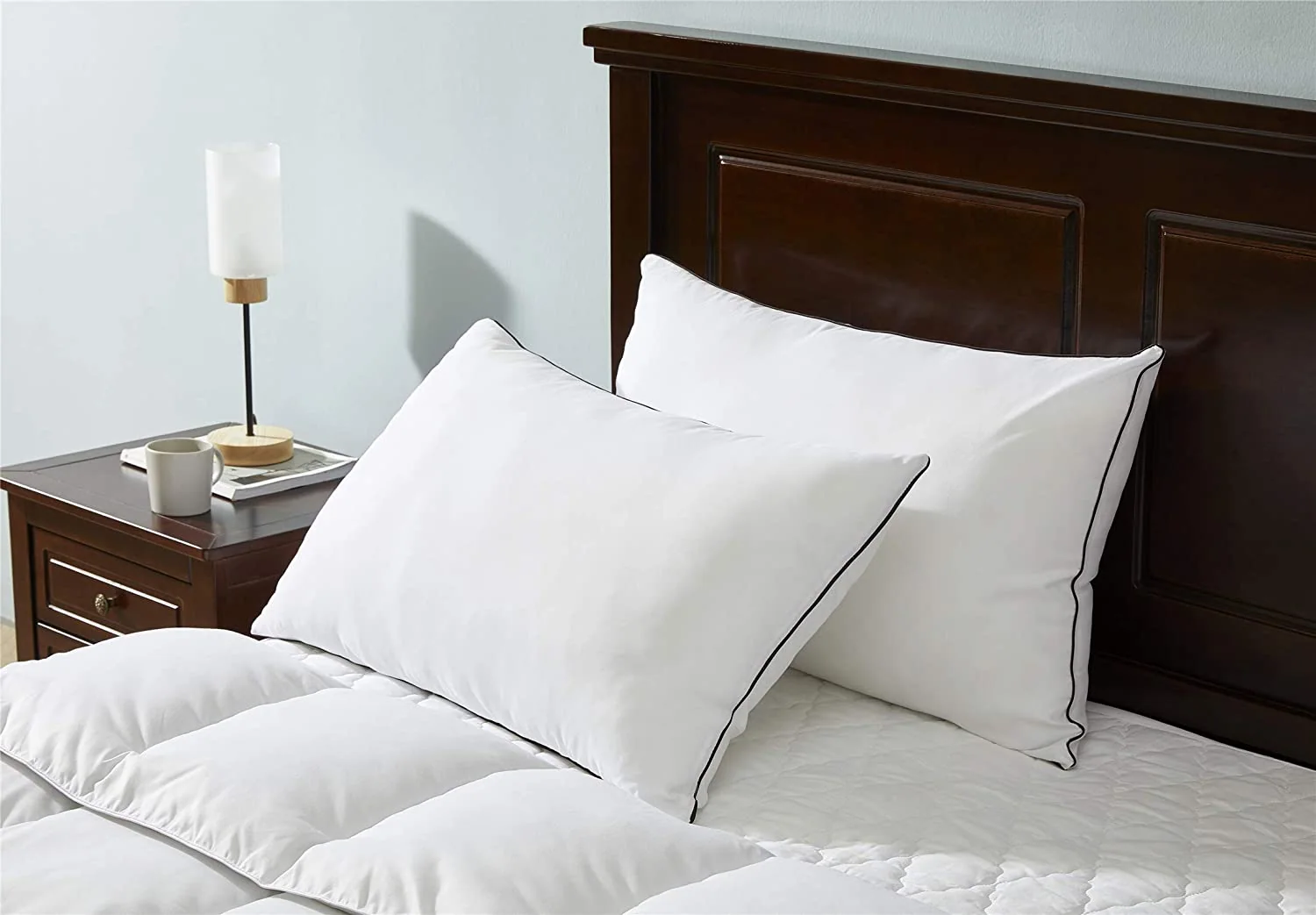 Goose Feather Down Pillows - Soft Bed Pillows for Sleeping 100% Organic Cotton King Size Hotel-Quality Pillows Insert — product image 8