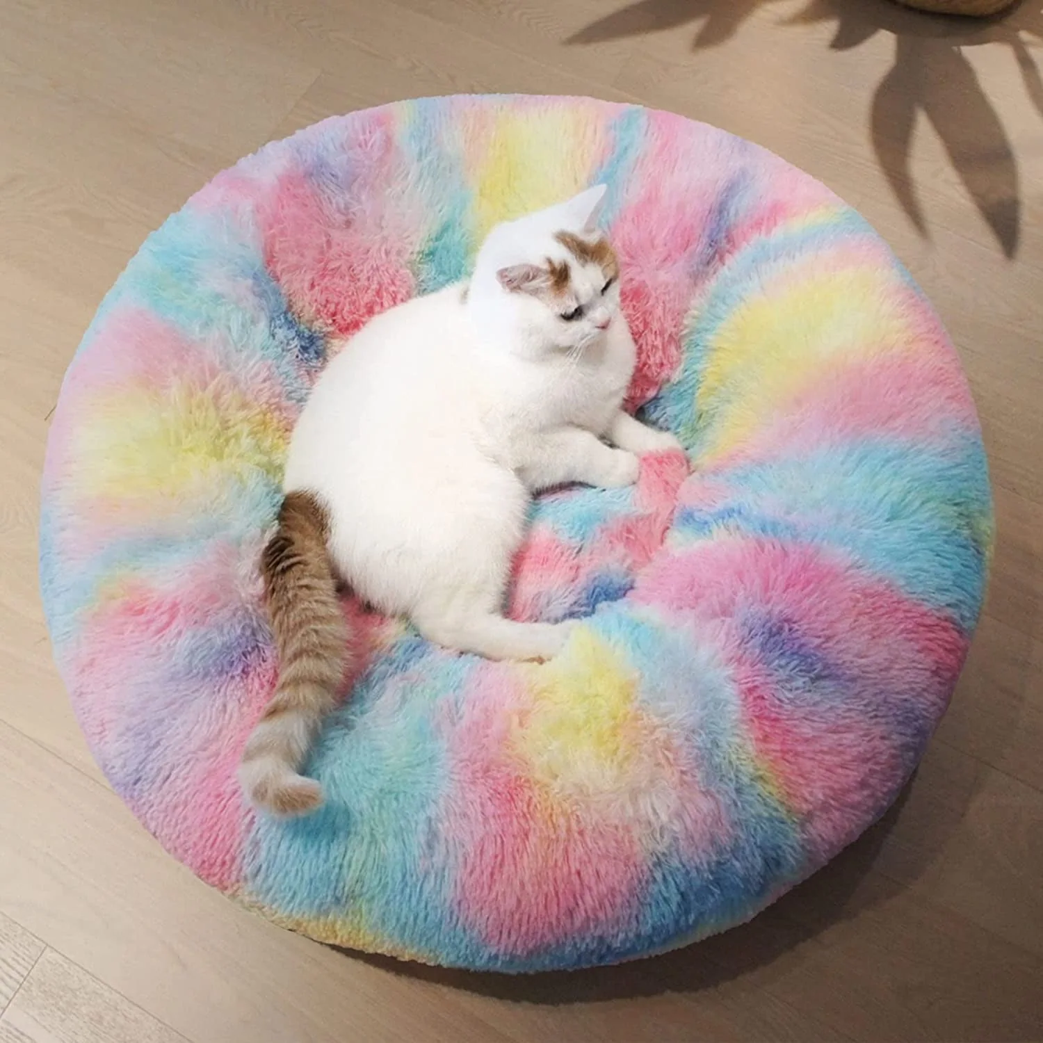 Coloful Donut Round Calming Large Dog Cat Bed — product image 2