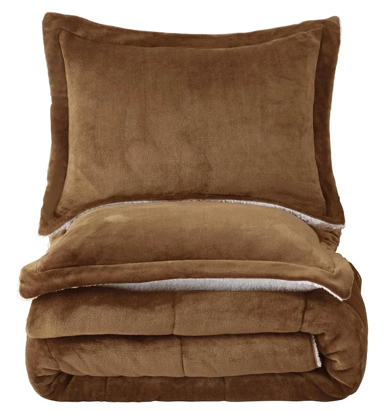 Sherpa Comforter Set King Size, Soft Spring Warm All Season Down Alternative Bedding Sets — product image 12