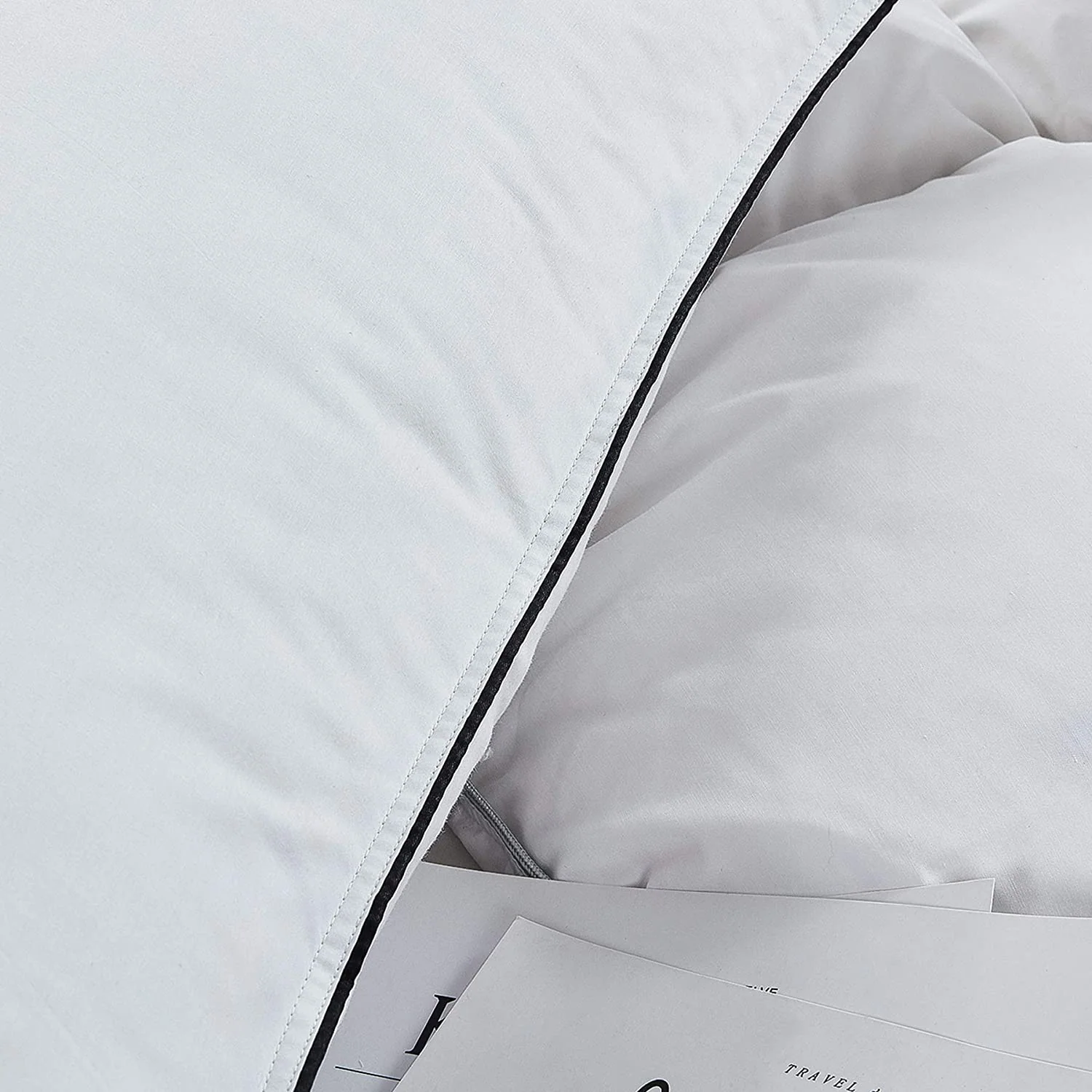 Goose Feather Down Pillows - Soft Bed Pillows for Sleeping 100% Organic Cotton King Size Hotel-Quality Pillows Insert — product image 5