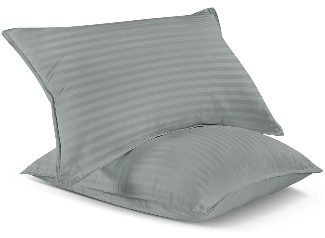 Down Alternative Microfiber Pillow -Hotel Quality Set of 2 - Filled for Back, Stomach, Side Sleepers, Breathable & Skin-Friendly — product image 3