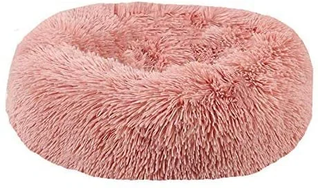 Small Dog Bed- Round Donut Washable Plush Fluffy Faux Fur Soft Cushion Beds — product image 7