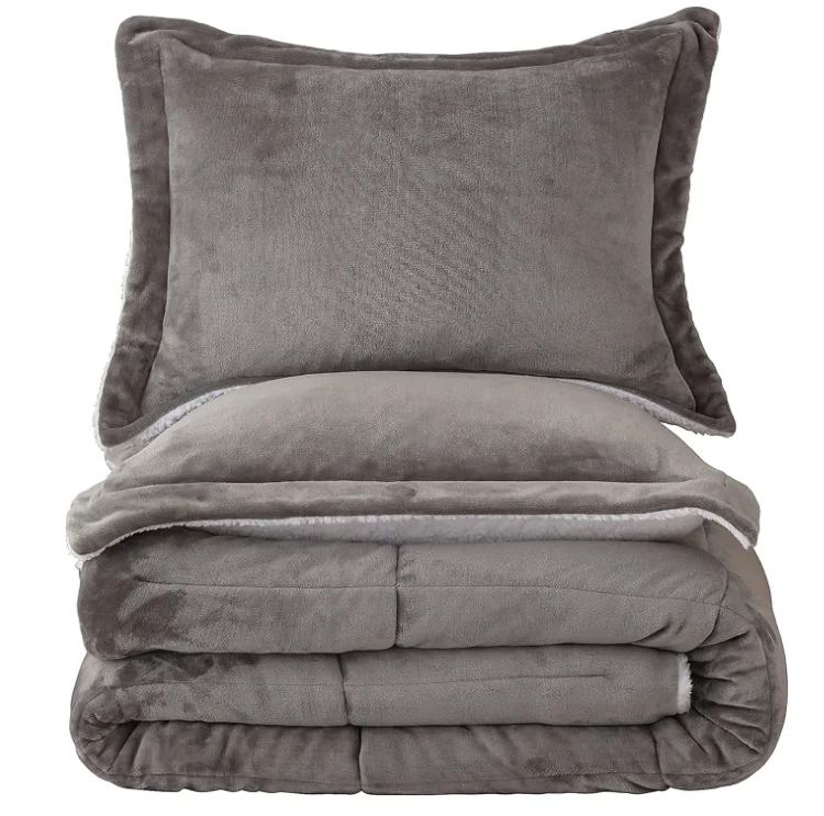 Sherpa Comforter Set King Size, Soft Spring Warm All Season Down Alternative Bedding Sets — product image 11