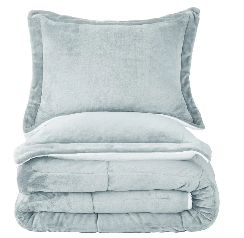 Sherpa Comforter Set King Size, Soft Spring Warm All Season Down Alternative Bedding Sets — product image 7
