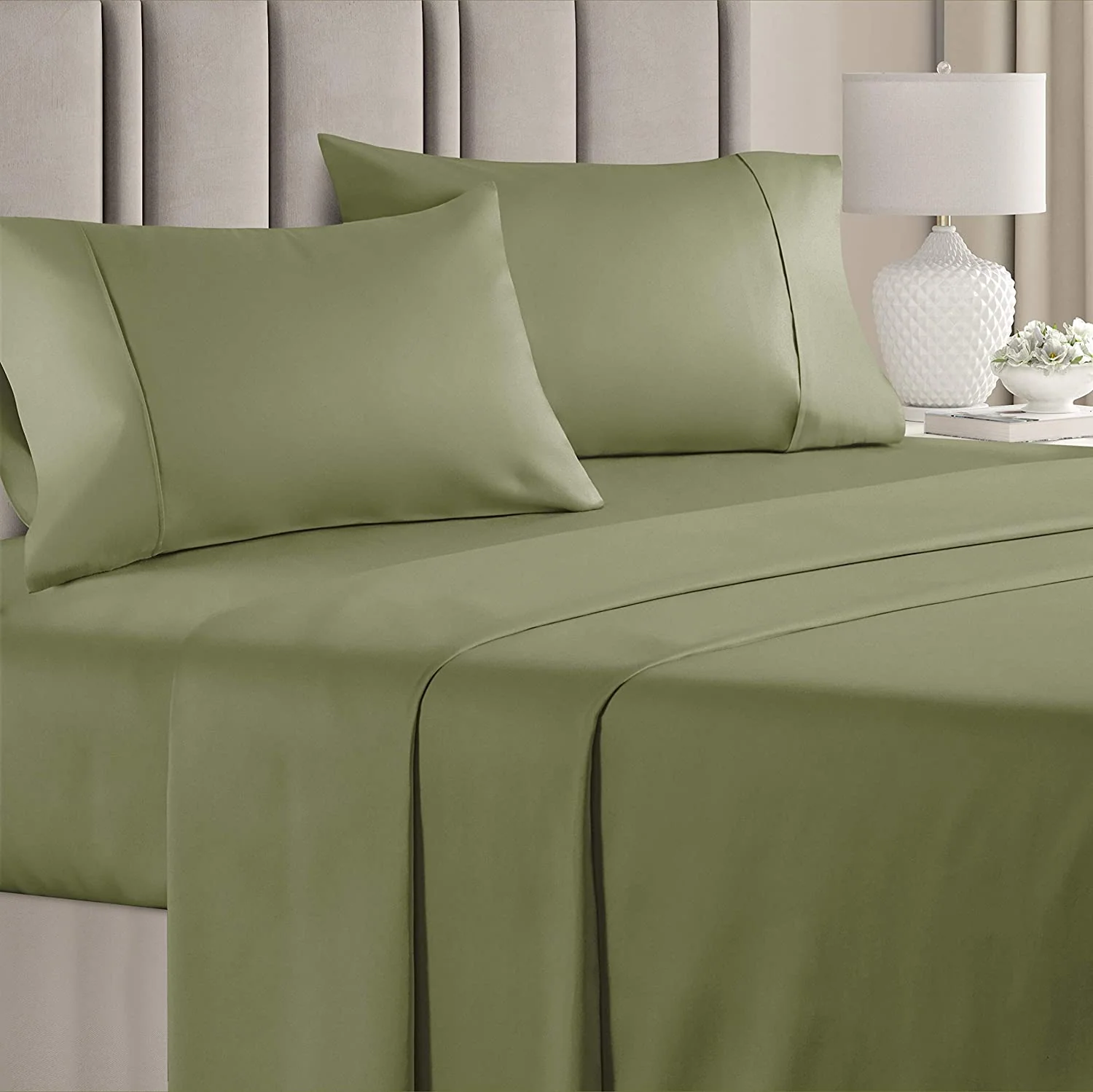 Premium Quality Cotton Percale Bed Sheets - 400 Thread Count - 100% Natural Combed Cotton, Crisp Cooling Bedsheets, Sheet Set with Deep Pocket — product image 5
