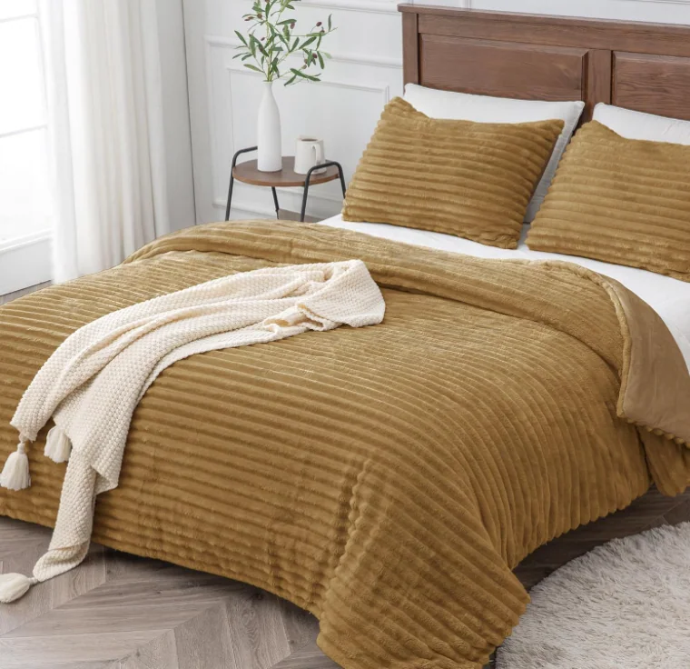 Fleece Comforter Set -Super Soft & Warm Fluffy Purple Bedding Set — product image 6