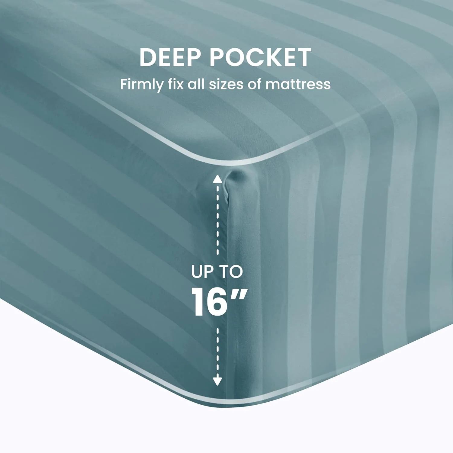 Soft Microfiber 4 Piece Stipe Emboss Bed Sheets with 15" Deep Pocket — product image 6