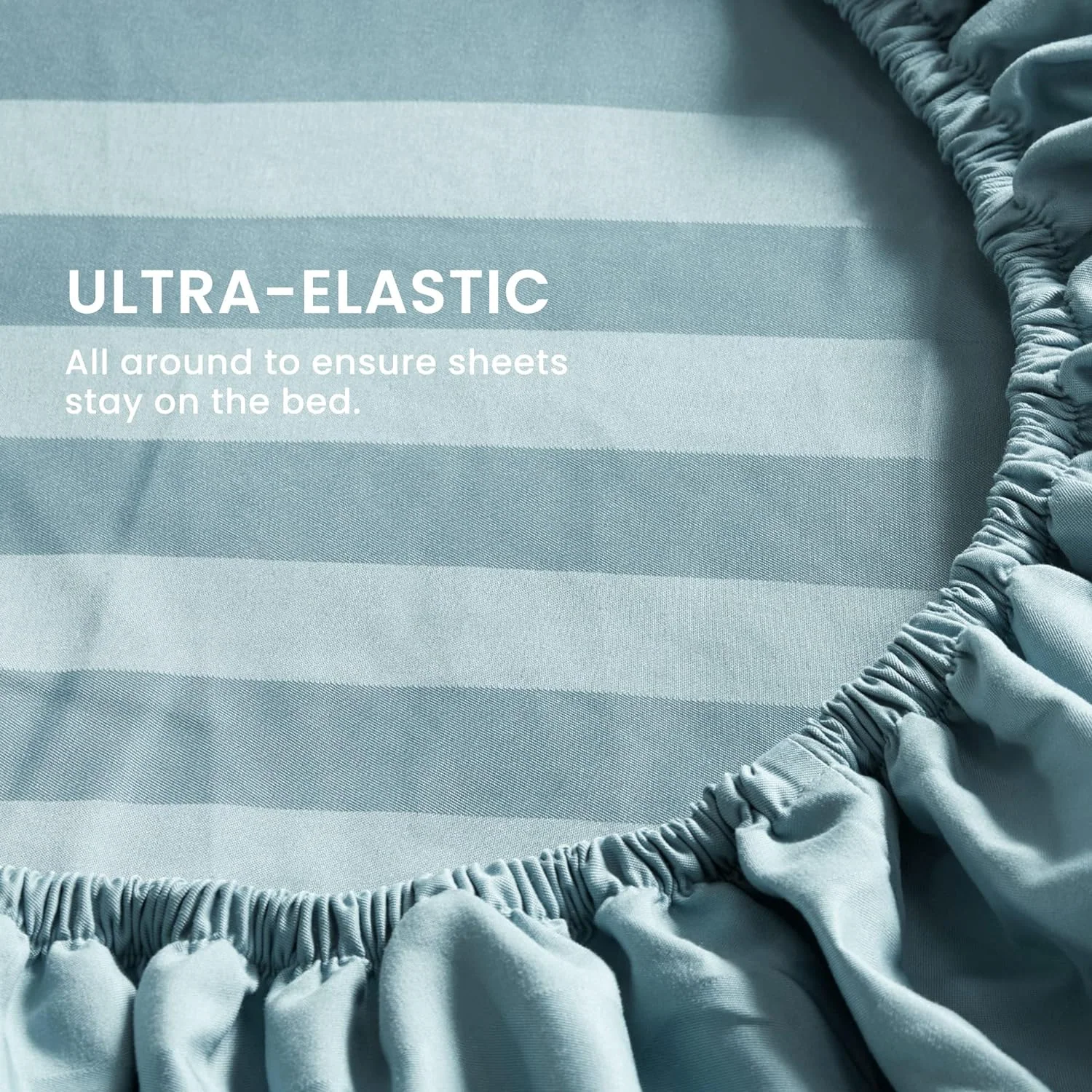 Soft Microfiber 4 Piece Stipe Emboss Bed Sheets with 15" Deep Pocket — product image 4