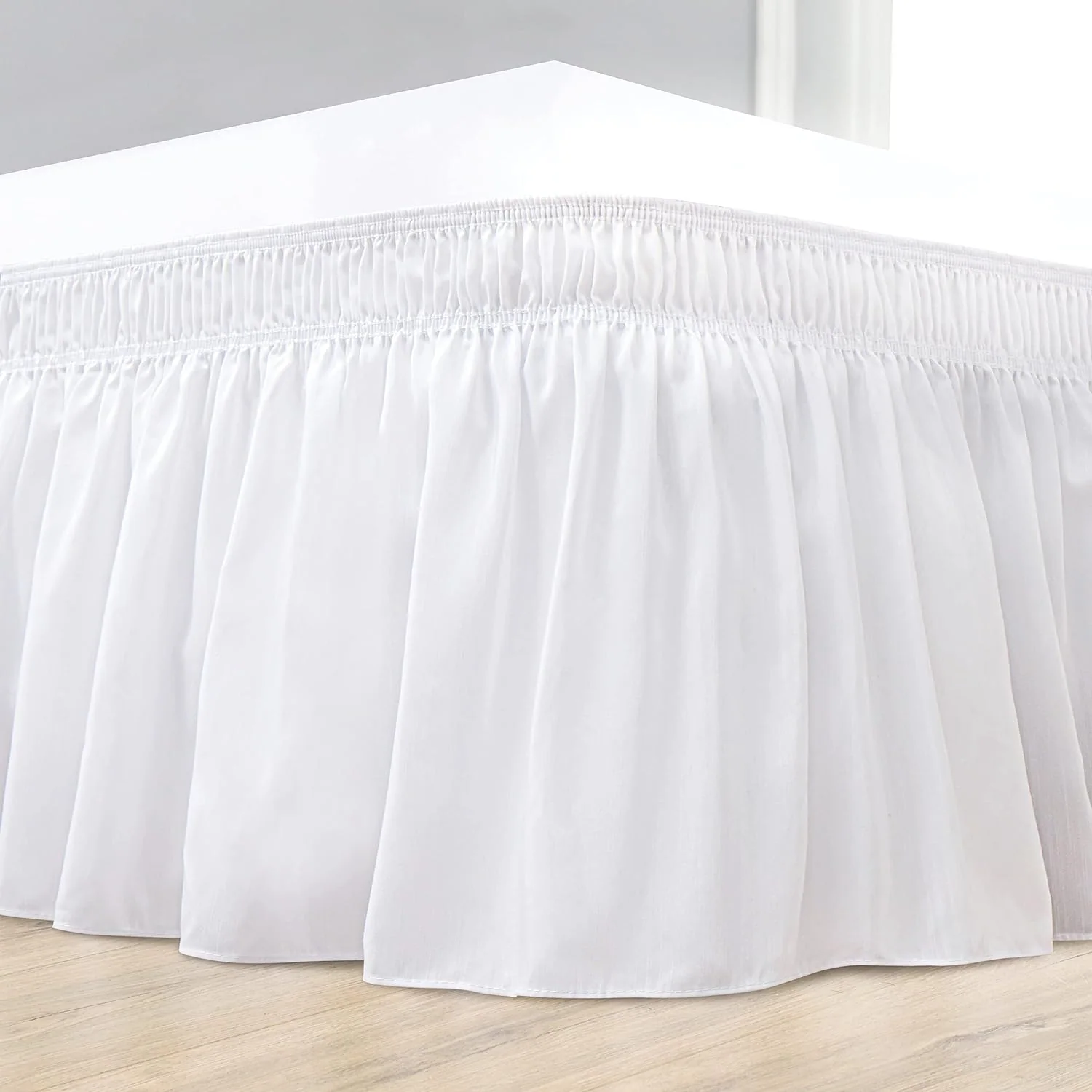 Wrap Around Bed Skirts Adjustable Elastic Dust Ruffles Easy Fit Wrinkle & Fade Resistant Silky Luxurious — product image 2